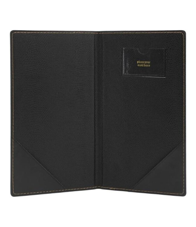 Rekeningmapje | Kunstleer | Trendy | Zwart | 12,8x23,4x0,5cm