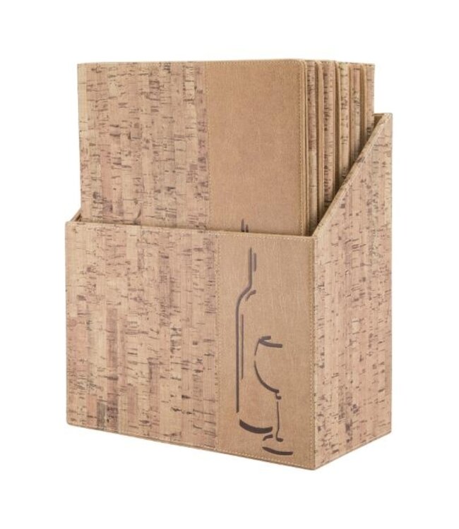 Wijnkaarten box | Design | Kurk | Incl. 10 A4 wijnkaarten