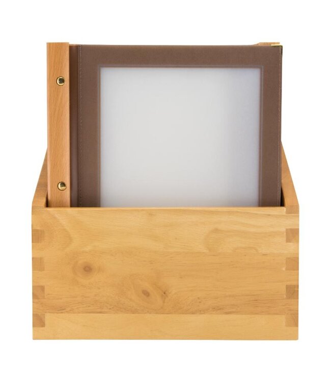 Menukaartmappen met box | Wood | A4 | Bruin | 20 stuks