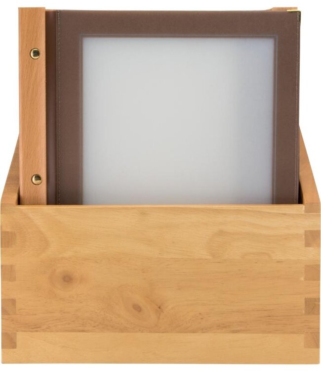 Menukaartmappen met box | Wood | A4 | Bruin | 20 stuks