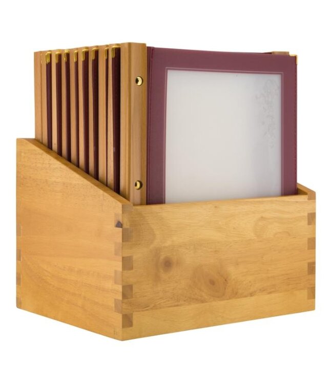 Menukaartmappen met box | Wood | A4 | Wijnrood | 20 Stuks
