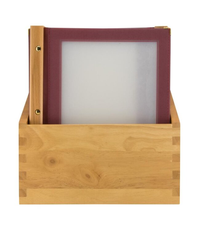 Menukaartmappen met box | Wood | A4 | Wijnrood | 20 Stuks
