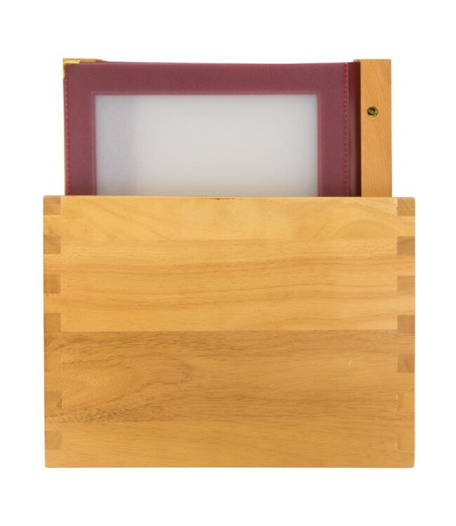 Menukaartmappen met box | Wood | A4 | Wijnrood | 20 Stuks