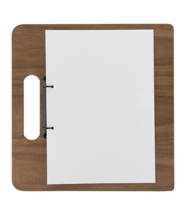 Menuhouder met ringband | Walnut | A4