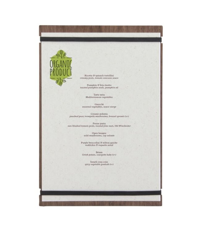 Menuhouder plank | Walnut | A4