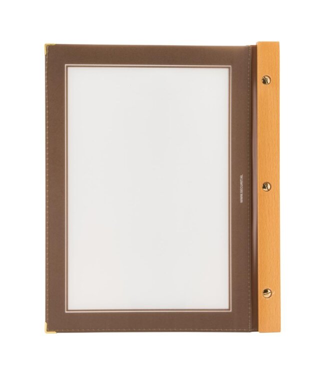 Menukaartmap | Wood | A4 | Bruin | Incl. 2 insteekhoezen