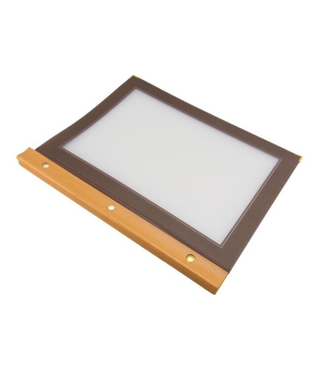 Menukaartmap | Wood | A4 | Bruin | Incl. 2 insteekhoezen