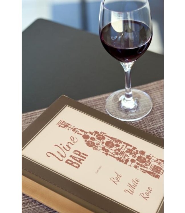 Menukaartmap | Wood | A5 | Bruin | Incl. 2 insteekhoezen