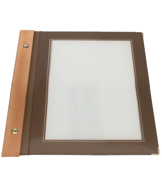 Menukaartmap | Wood | A5 | Bruin | Incl. 2 insteekhoezen
