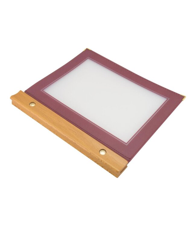 Menukaartmap | Wood | A5 | Wijnrood | Incl. 2 insteekhoezen