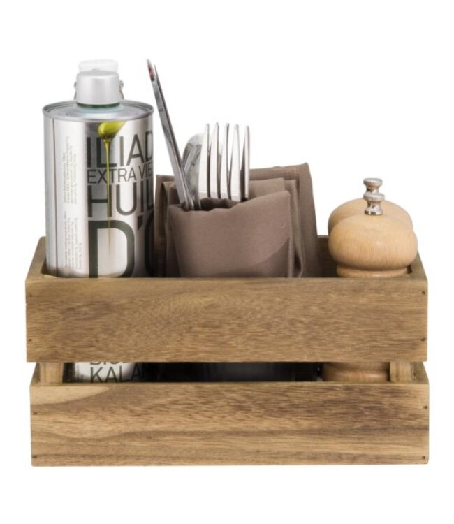 Tafelcaddy | Hout | Vintage | 11,6x24x14,2cm