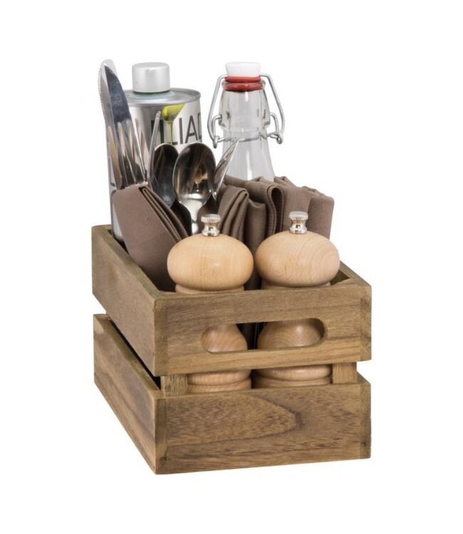 Tafelcaddy | Hout | Vintage | 11,6x24x14,2cm