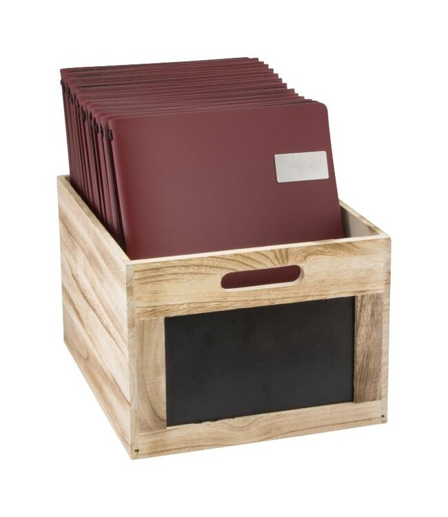 Houten krat met krijtbord | Vintage | Incl. montagekit | 21x35x28,3cm