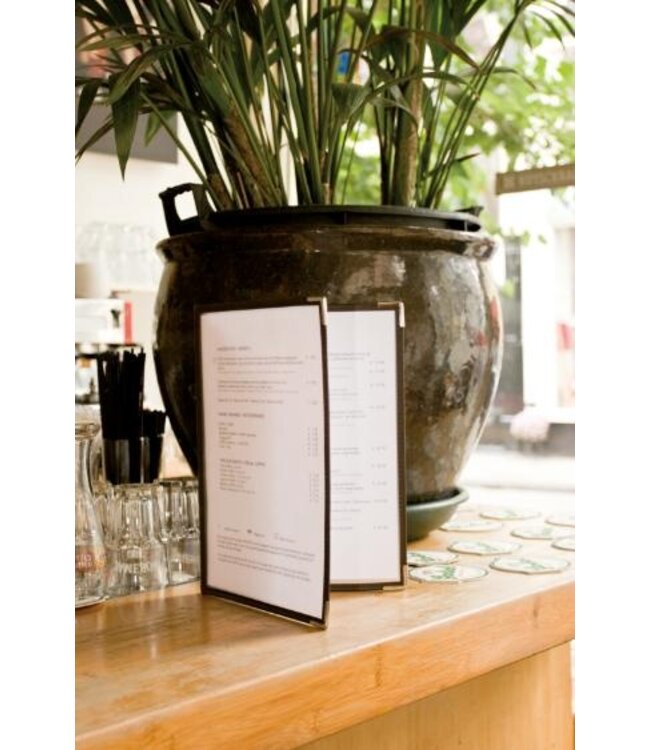 Horeca menukaarthouder | Crystal | A4 | 2-delig | 3 stuks