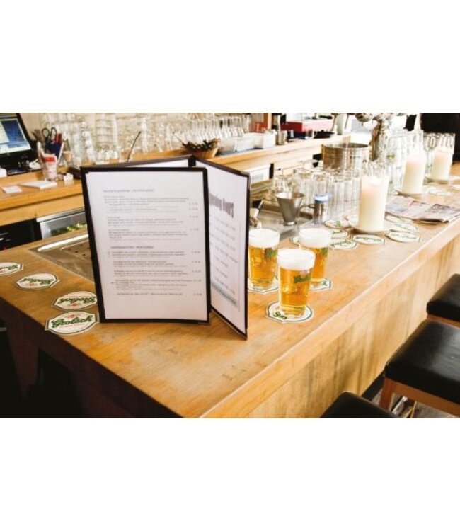 Horeca menukaarthouder | Crystal | A4 | 3-delig | 3 stuks