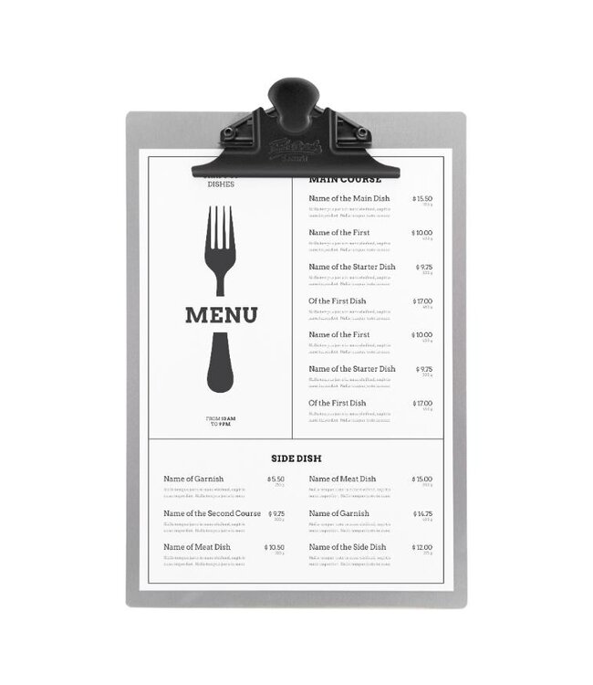 Klembord | Food & Drink | A4 | Metaal