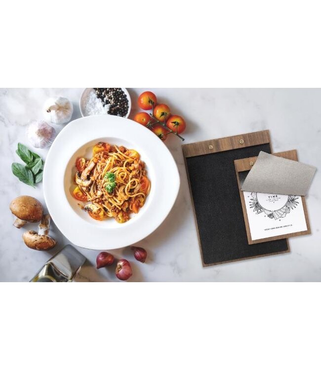 Menuhouder met lederen omslag | Walnut | A5