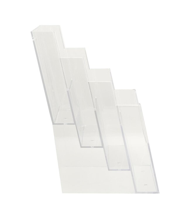 Brochurehouder | Tafelmodel | Transparant | Acryl | 4x A5