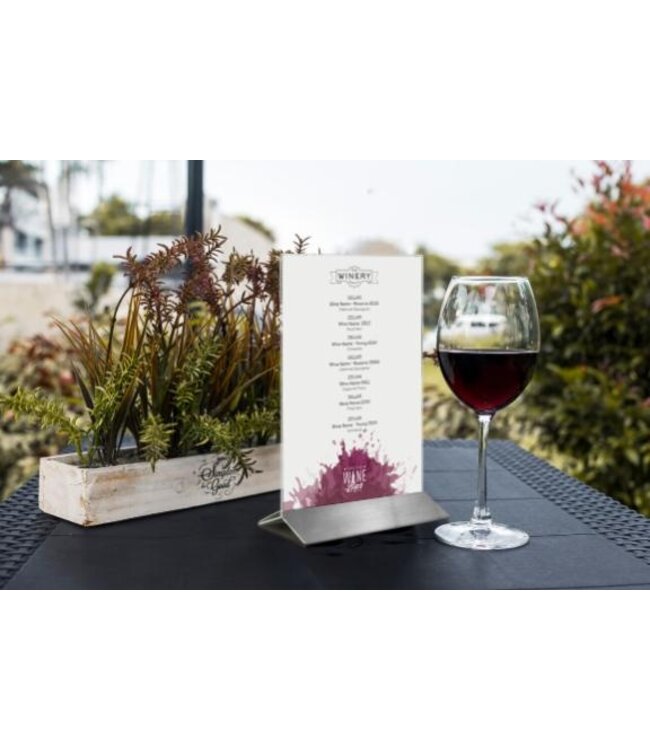 Tafeldisplay menukaarthouder | Acryl/RVS | A5