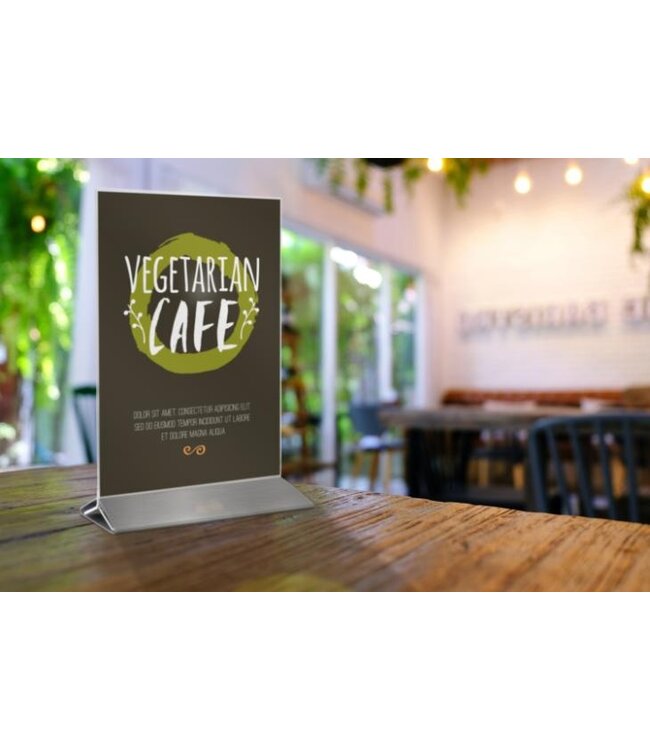 Tafeldisplay menukaarthouder | Acryl/RVS | A5