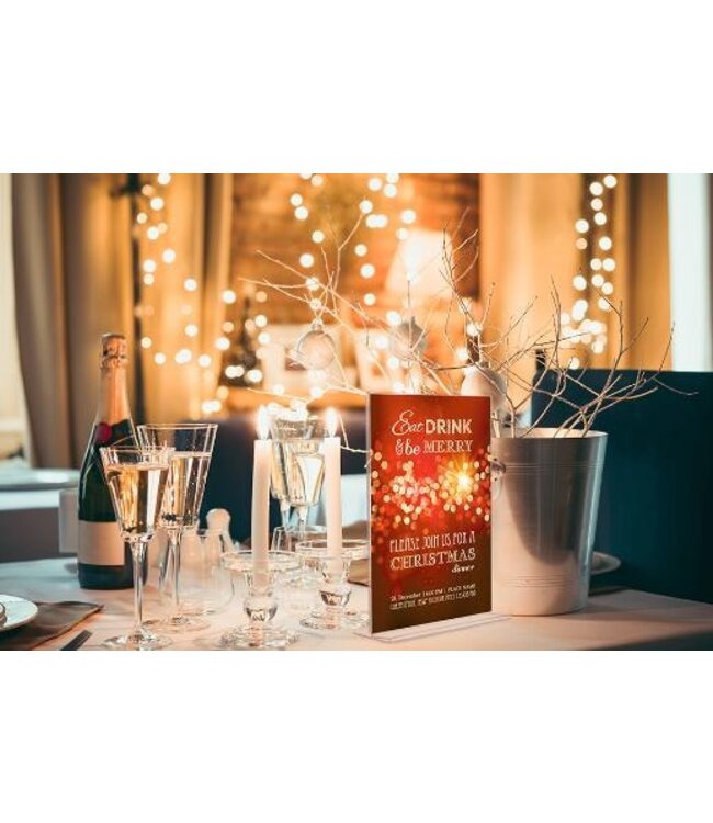 Menukaarthouder | T-vorm | Transparant | Acryl | A4