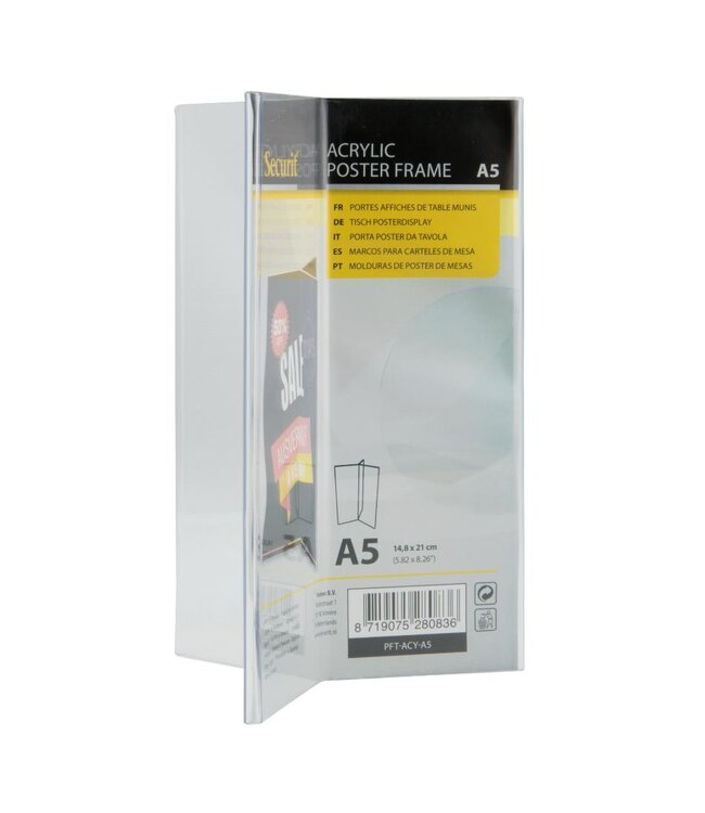 Tafeldisplay menukaarthouder | Y-vorm | Transparant | Acryl | A5