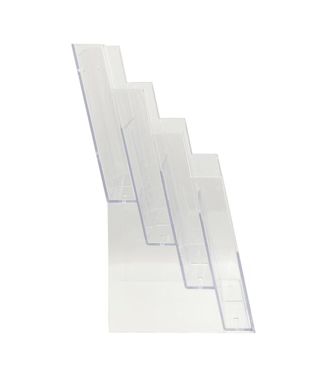 Brochurehouder | Tafelmodel | Transparant | Acryl | 4x A4