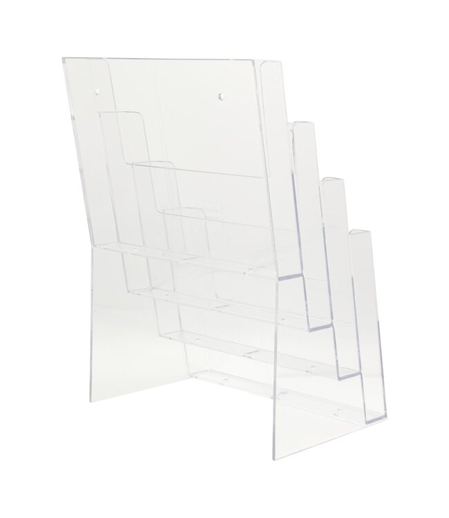 Brochurehouder | Tafelmodel | Transparant | Acryl | 4x A4