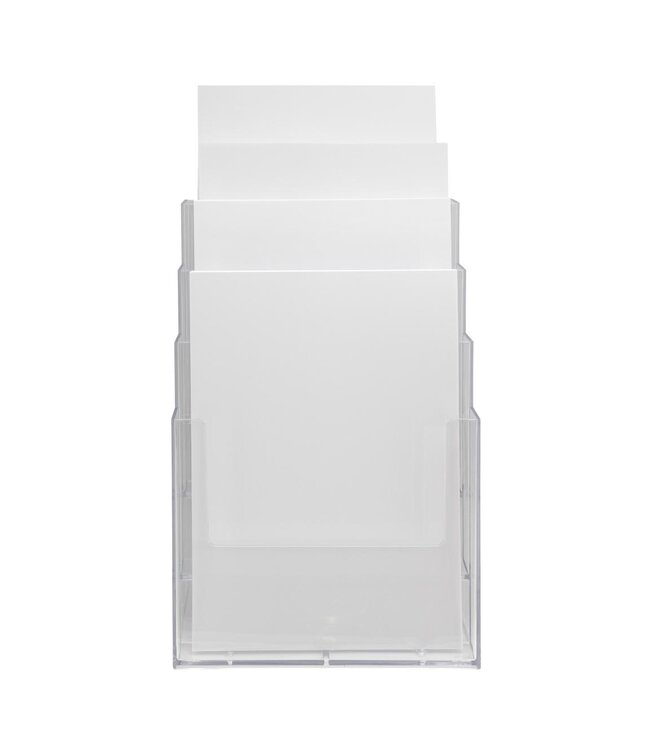 Brochurehouder | Tafelmodel | Transparant | Acryl | 4x A4