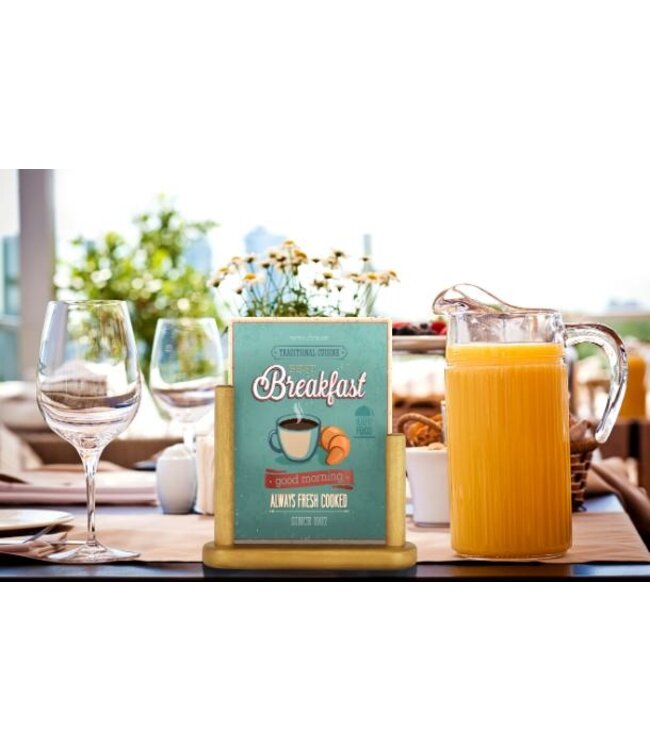 Tafelmodel menuhouder | A5 | Hout | 24x20x6cm