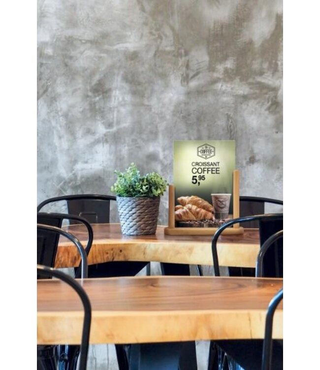 Tafelmodel menuhouder | A5 | Hout | 24x20x6cm