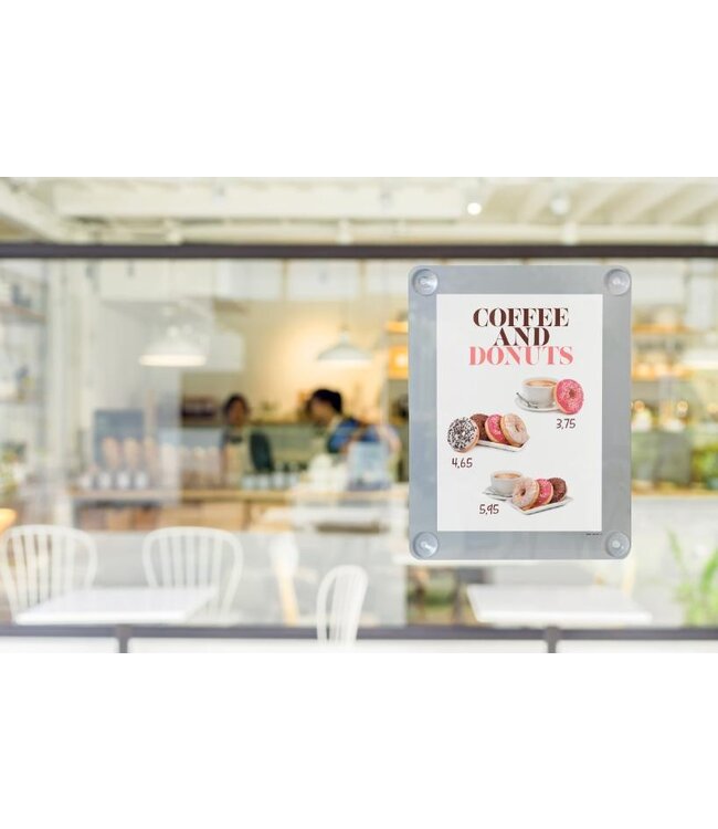 Raam posterframe | A4 | Grijs | Zuignappen | 36x27,1x0,2cm