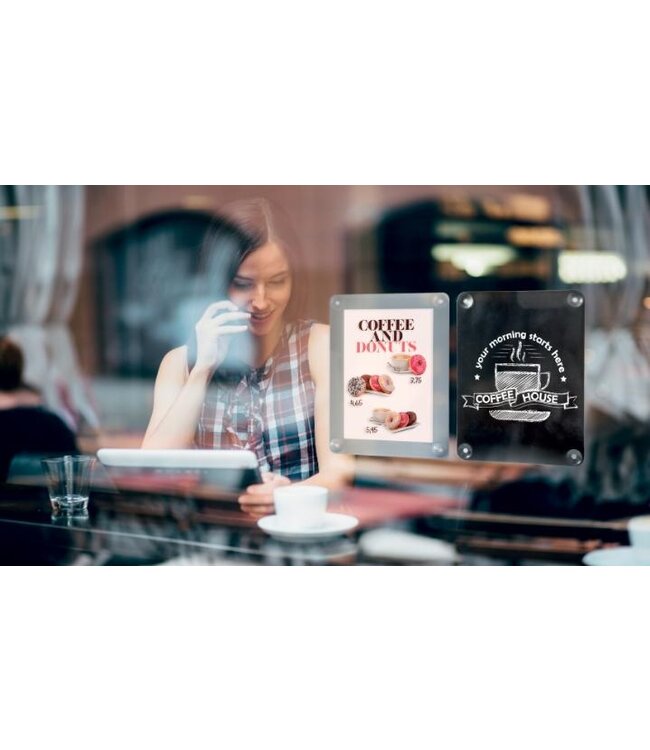 Raam posterframe | A4 | Grijs | Zuignappen | 36x27,1x0,2cm