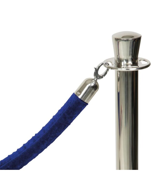 Afzetkoord | Classic | Chroom | Blauw | 1,5m
