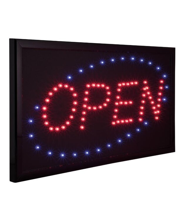 Horeca LED bord | Open | Rood/blauw | 24x48x2cm