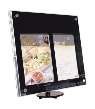 Securit Menubord met LED verlichting | 2x A4 | Acrylic | Incl. tafelstandaard en oplader