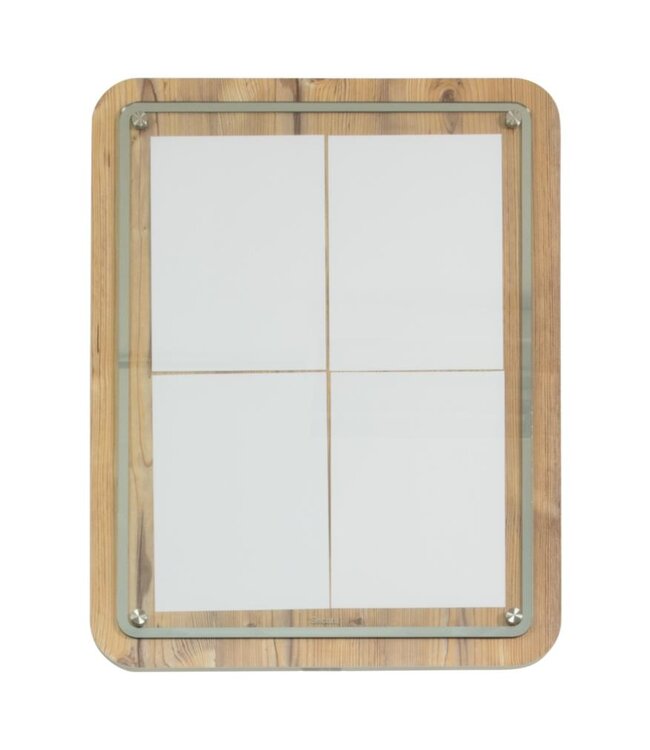 Informatiebord Glass Star | 4x A4 | Eiken | Glasplaat | 74,4x57x3cm