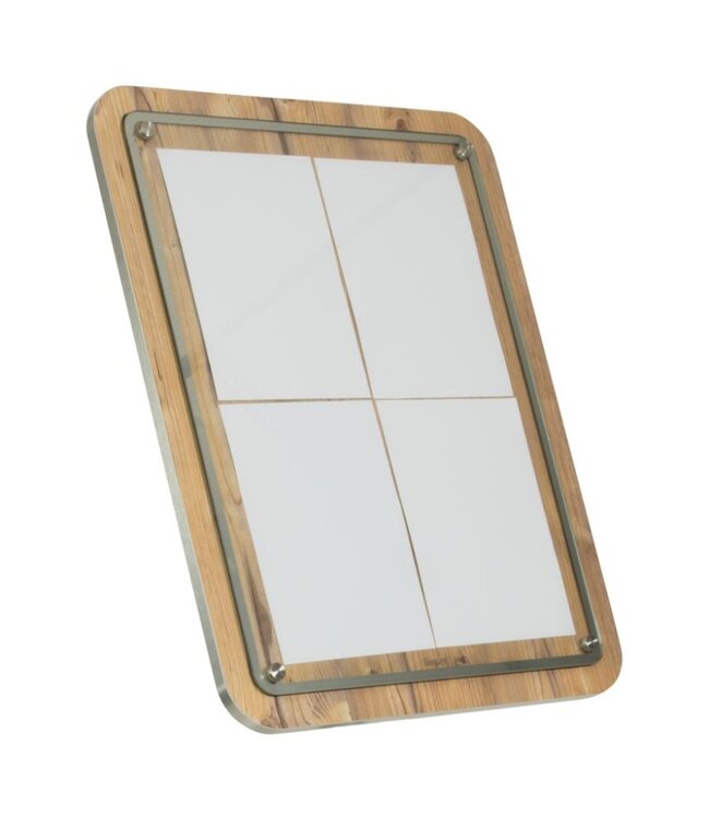Informatiebord Glass Star | 4x A4 | Eiken | Glasplaat | 74,4x57x3cm
