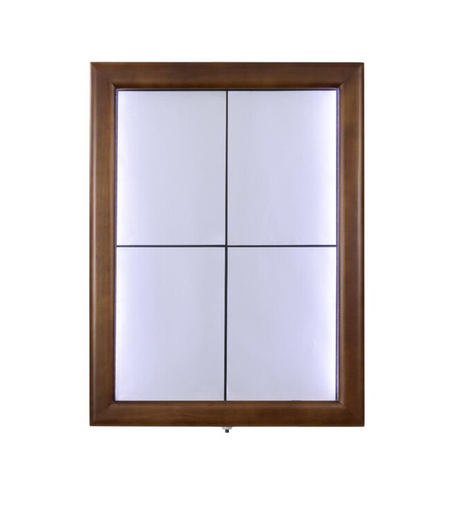 Menukast met LED verlichting | Classic | 4x A4 | Donkerbruin | 69,7x53,3x5,5cm