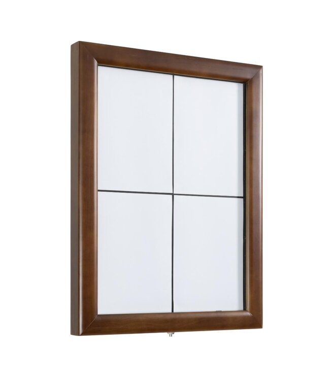 Menukast met LED verlichting | Classic | 4x A4 | Donkerbruin | 69,7x53,3x5,5cm
