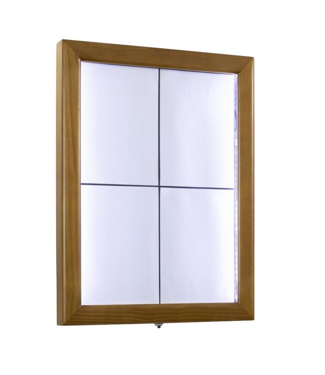Menukast met LED verlichting | Classic | 4x A4 | Bruin | 69,7x53,3x5,5cm