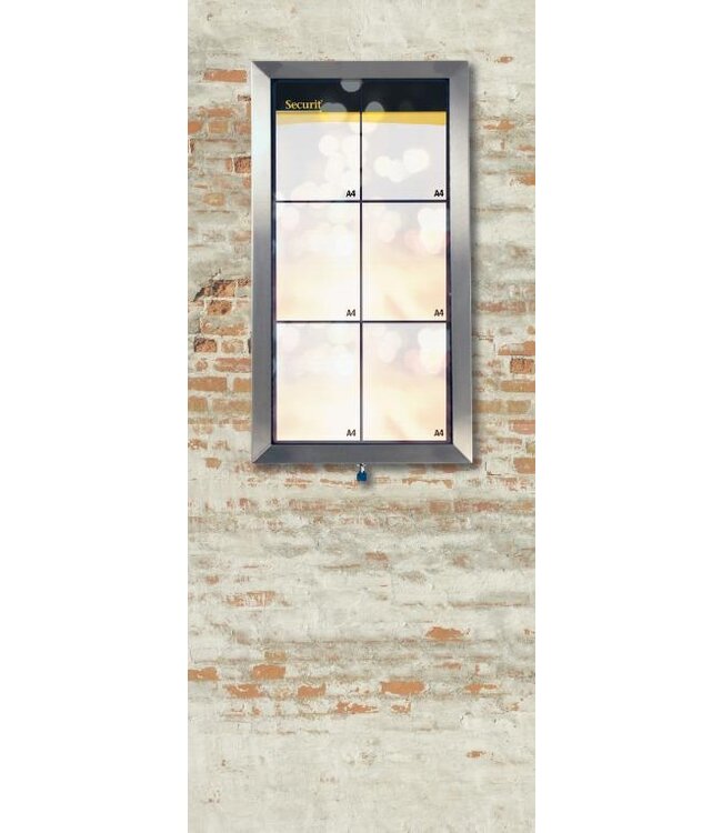 RVS Menukast met gekleurde LED verlichting | 6x A4 | Wandmodel | 78x50,7x5cm