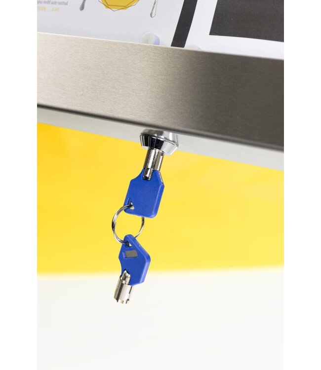 RVS Menukast met gekleurde LED verlichting | 6x A4 | Wandmodel | 78x50,7x5cm