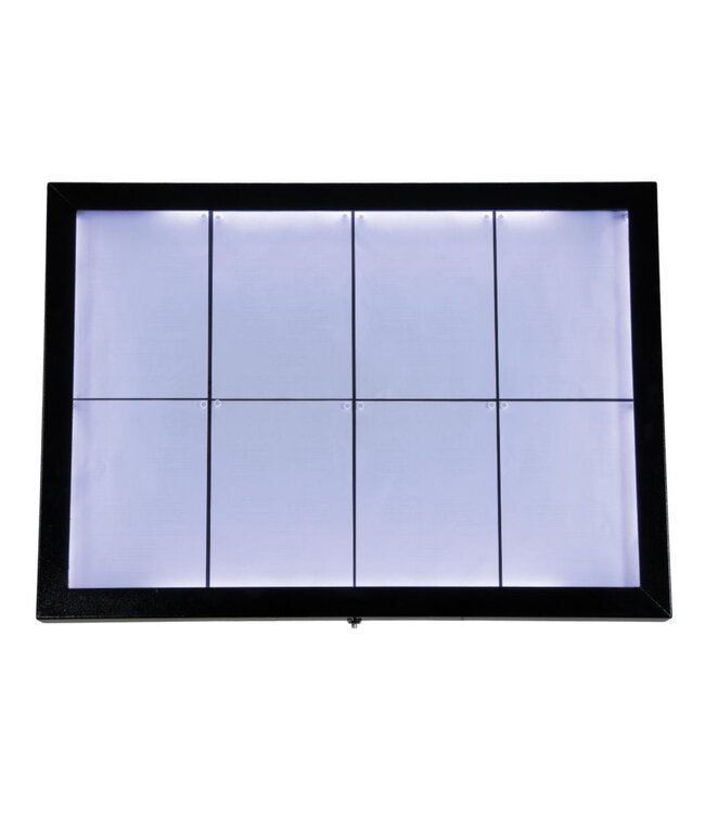 Informatiedisplay met LED verlichting | Black Star XXL | 8x A4 | Incl. adapter | 92x5,5x67cm