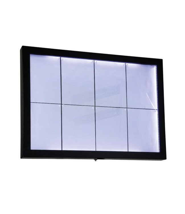 Informatiedisplay met LED verlichting | Black Star XXL | 8x A4 | Incl. adapter | 92x5,5x67cm