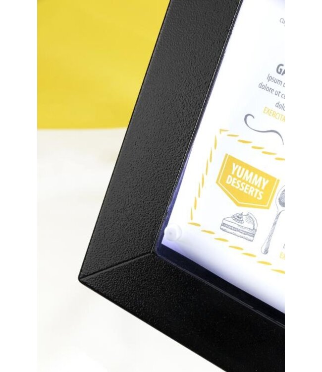 Informatiedisplay met LED verlichting | Black Star XXL | 8x A4 | Incl. adapter | 92x5,5x67cm