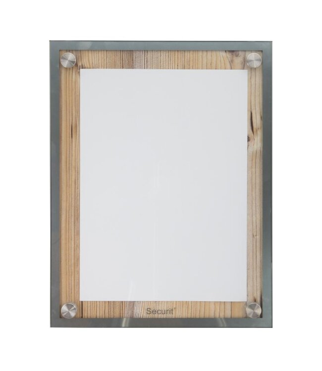 Informatiebord Glass Star | A4 | Eiken | Glasplaat | 36,8x28x3cm