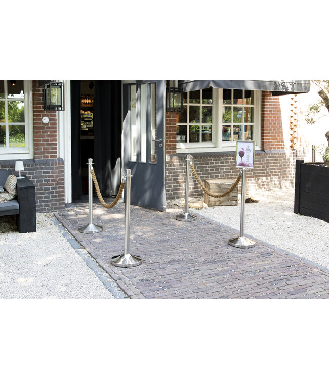 Afzetpaal | Classic | Chroom | RVS | 31x31x95cm