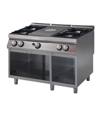 Gastro M Gasfornuis Gastro M 700 | platenfornuis en 4 branders | (H)85x(B)120x(D)70