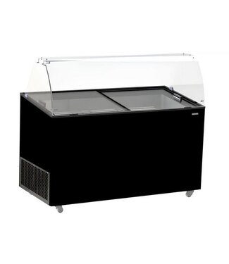 Combisteel Schepijsvitrine Tenerife | 10x 5L | Zwart | (H)122,9x143,9x72,7cm